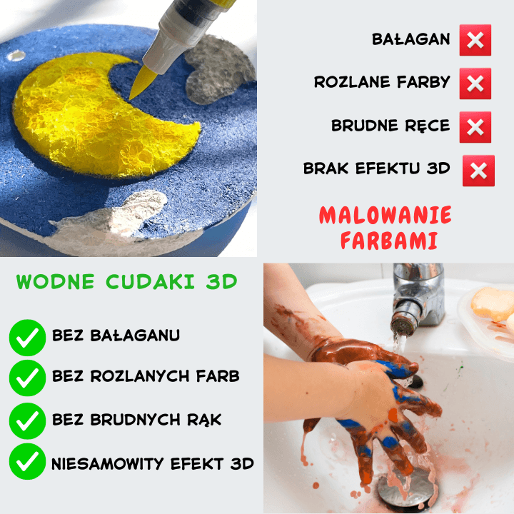 Wodne Cudaki 3D. Zestaw 20 szt. 6 Magiczne wodne markery Gratis